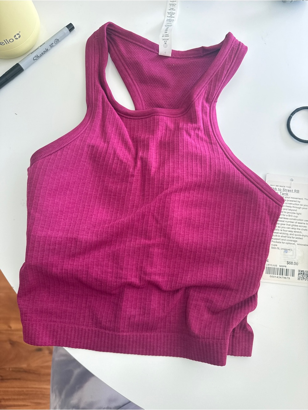 NWT Lululemon ebb to street crop tank